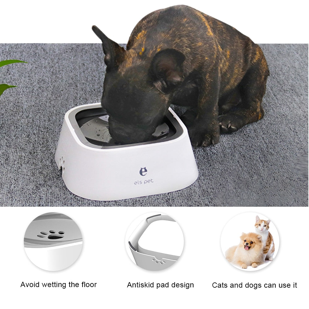1.5l Dog Abs Plastic Drinking Water Floating Bowl Non-wetting Mouth