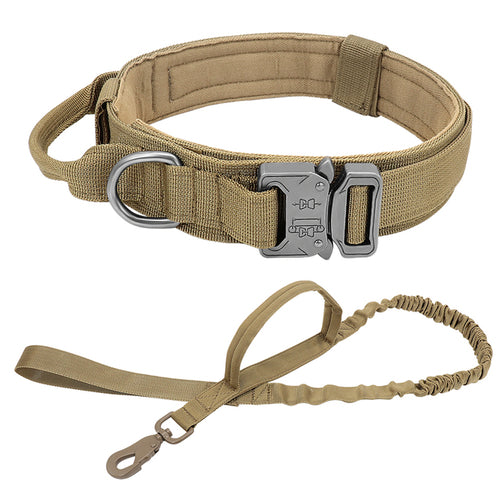 Durable Military Tactical Dog Collar Bungee Leash Set Pet Nylon