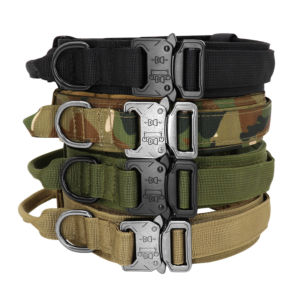 Durable Military Tactical Dog Collar Bungee Leash Set Pet Nylon