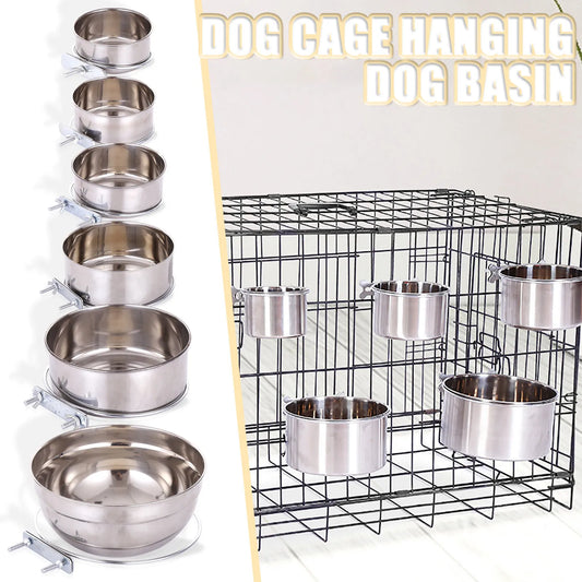 Pets Bowl Dog Feeders Ordinary Stainless Steel Dog Bowl Dog Cage