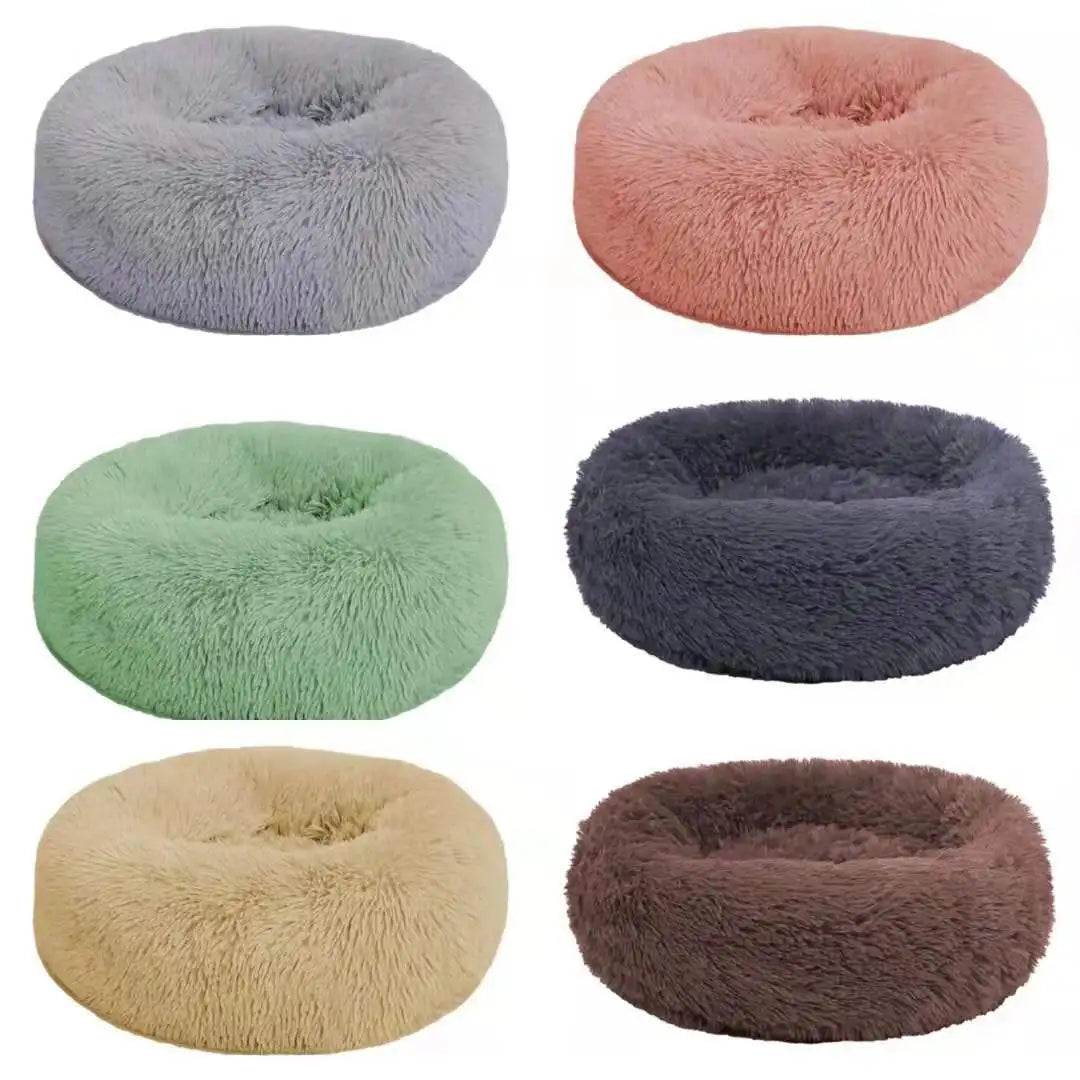 Pet Dog Bed Dog Sofa Donut Plush Dog Kennel Ultra Soft Washable Dog