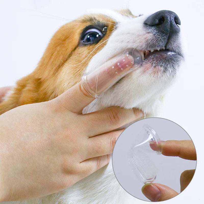 Super Soft Pet Finger Toothbrush Teddy Dog Brush Bad Breath Tartar