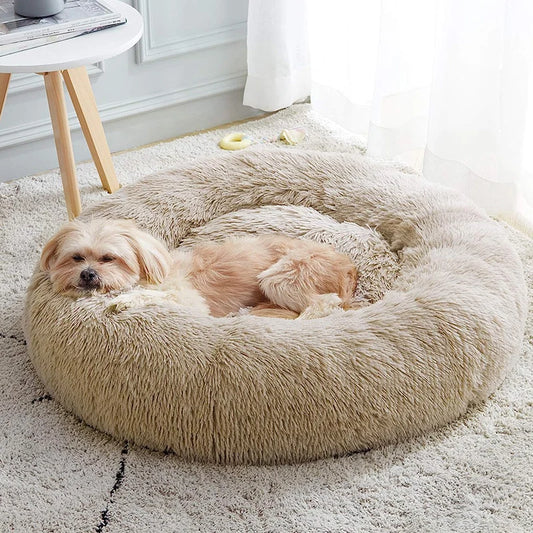 Pet Dog Bed Dog Sofa Donut Plush Dog Kennel Ultra Soft Washable Dog