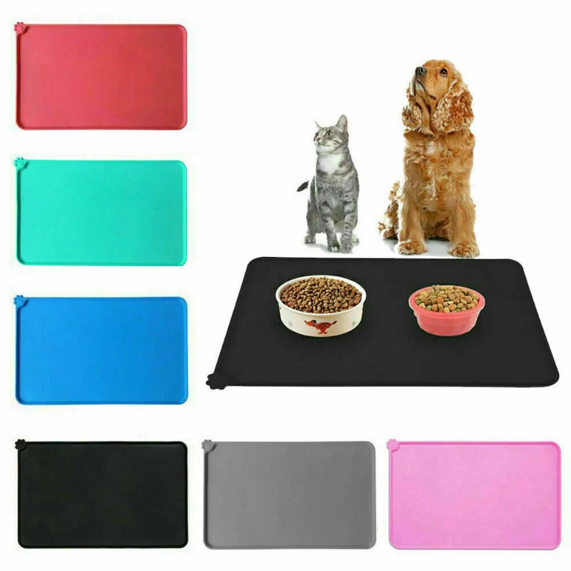 Pet Supplies Silicone Dog Bowl Mat with High Lips Non-Stick Waterproof