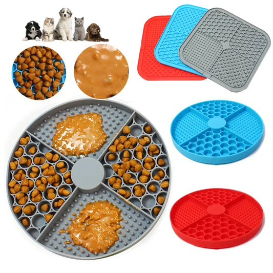 Silicone Licking Pad Pet Dog Lick Pad Bath Peanut Butter Slow Eating