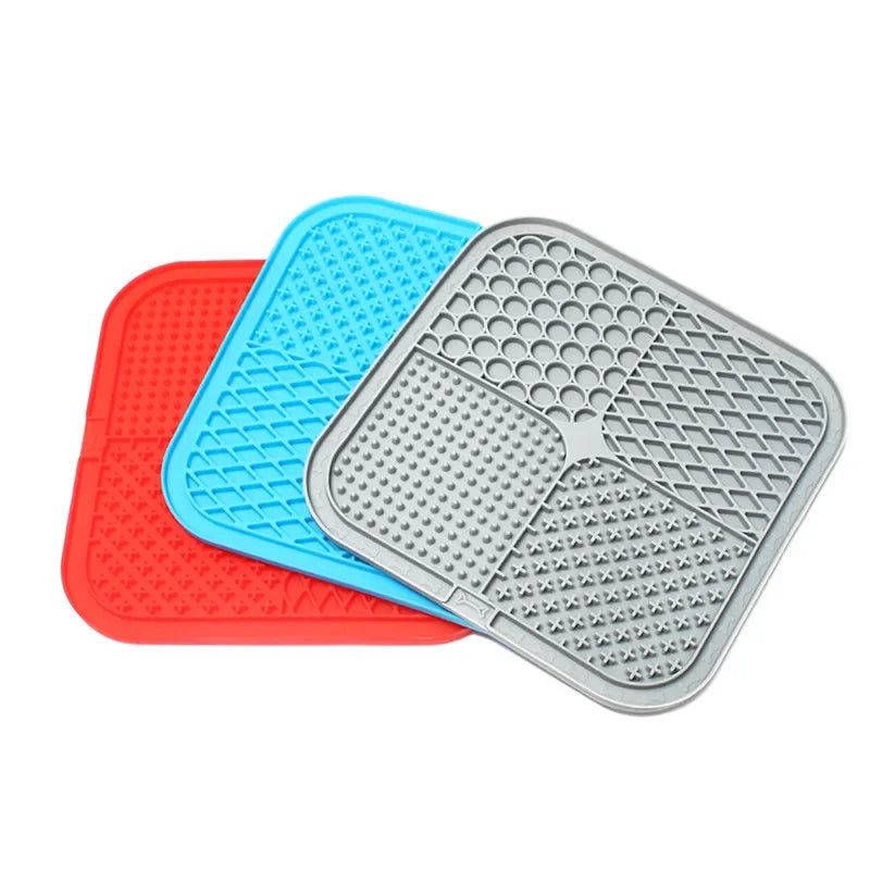 Silicone Licking Pad Pet Dog Lick Pad Bath Peanut Butter Slow Eating