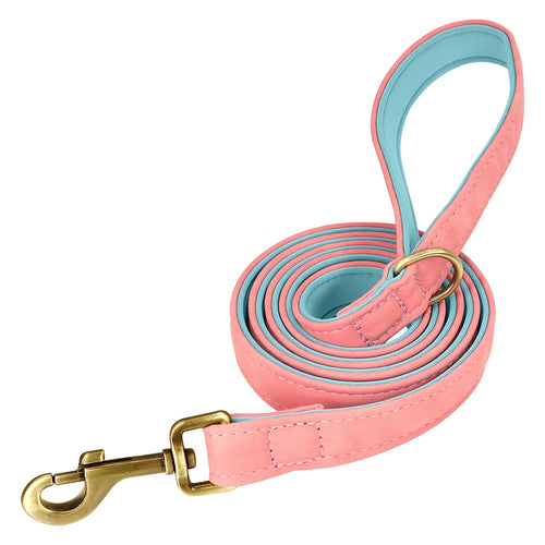 5ft Leather Dog Leash Durable Pet Walking Training Lead Leash Rope for