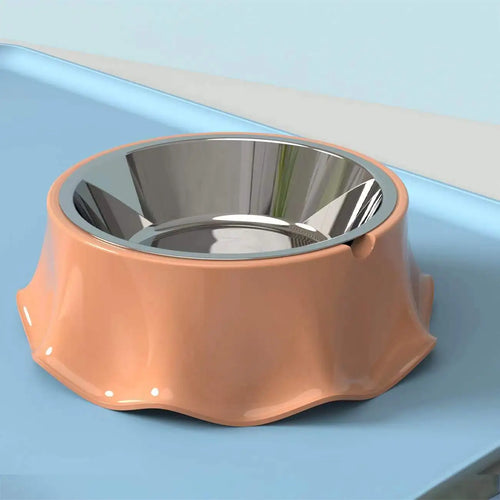 Cat Food Bowl Stainless Steel Feeding Bowl Teddy Cat Drinks Water to