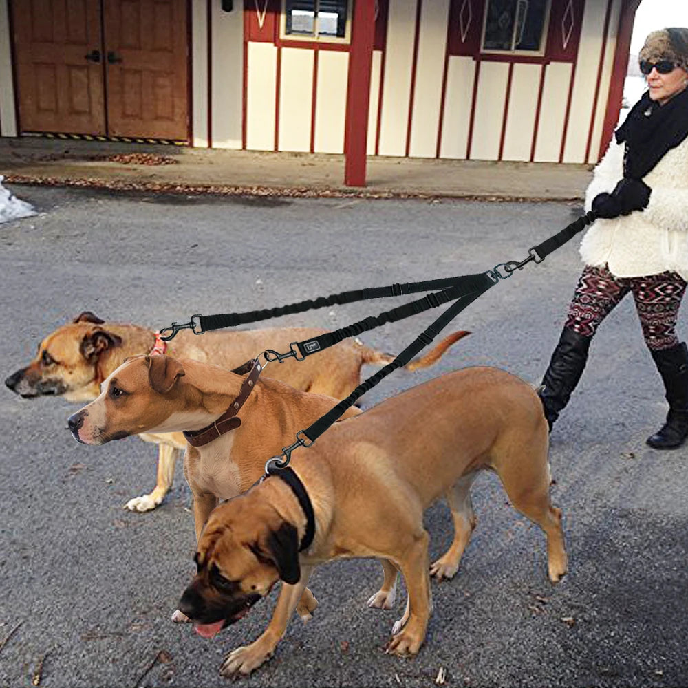Nylon No-Pull 3 Way Pet Dog Lead Leashes Coupler Pet Adjustable Rope