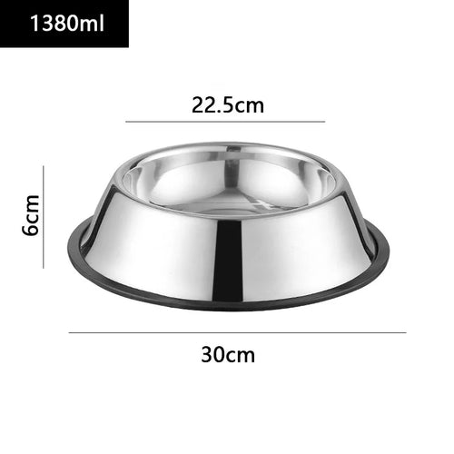 Large Capacity Dog Cat Bowl Stainless Steel Pet Feeding Bowl Cat and
