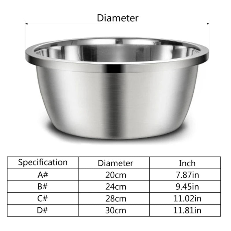 Large Stainless Steel Dog Bowls Thick Smooth Metal Food and Water