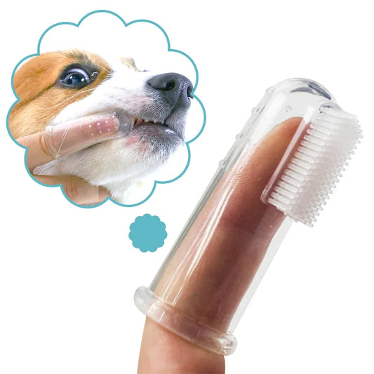 Super Soft Pet Finger Toothbrush Teddy Dog Brush Bad Breath Tartar