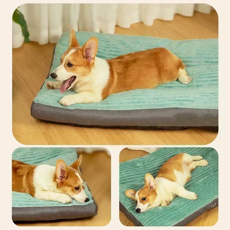 Corduroy Pet Bed Mat for Big Dog Thicken Sleeping Pad Removable