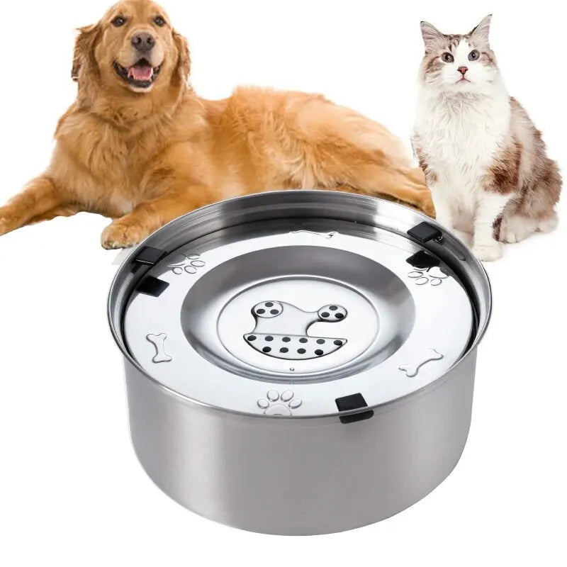 Big Capacity Stainless Steel Dog Floating Bowl, No Spill Anti-Splash